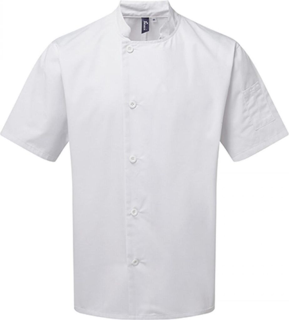 Premier Workwear PR900 | Kochjacke Essential Short Sleeve Chefs Jacket - Farbe: White - Größe: XS