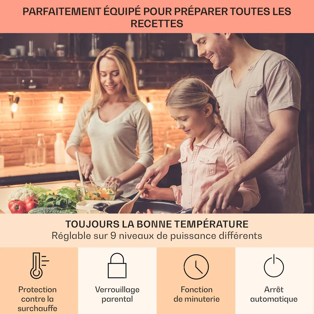 Table Cuisson Induction 7200W Sécurisée Finis les Plats Brûlés 4 Feux - 5