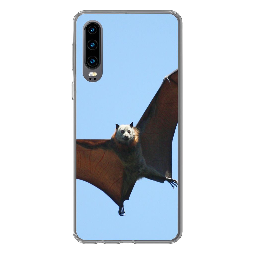 MuchoWow Handyhülle Schutzhülle Hülle für Huawei P30 Fledermaus - Luft - Flügel Silikon Softcase Handy Hülle - Kartenbesitzer