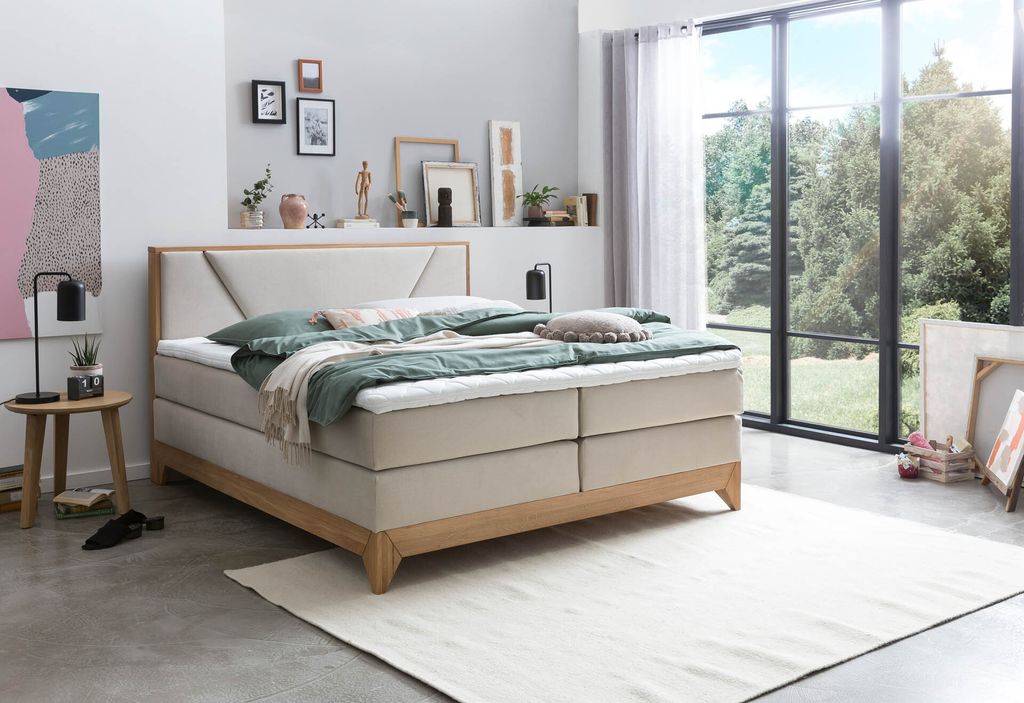 Belanoti Riviera Boxspringbett 180x200 Eiche 7-Zonen Produktbild 