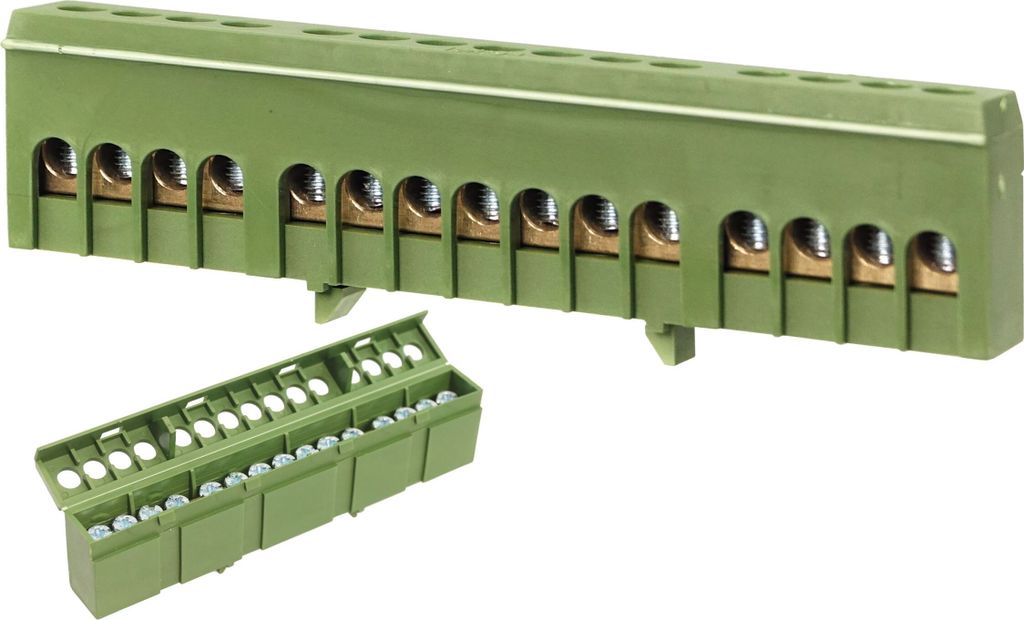 Verteilerklemme Verbindungsklemme für Hutschiene Schutzleiterklemme PE grün 15 x 16mm²