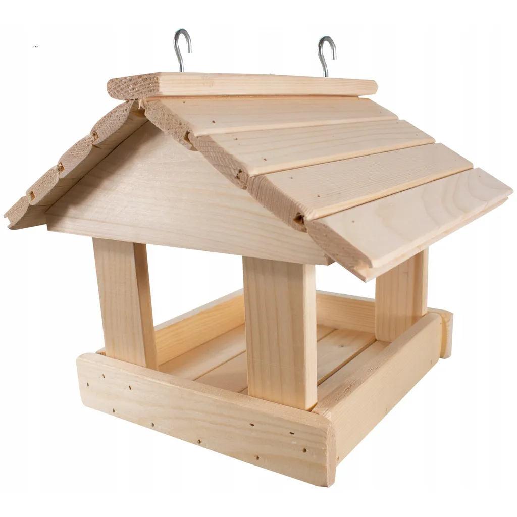 Mangeoire oiseaux anti-chute Woodok en bois pliable à crochet fort