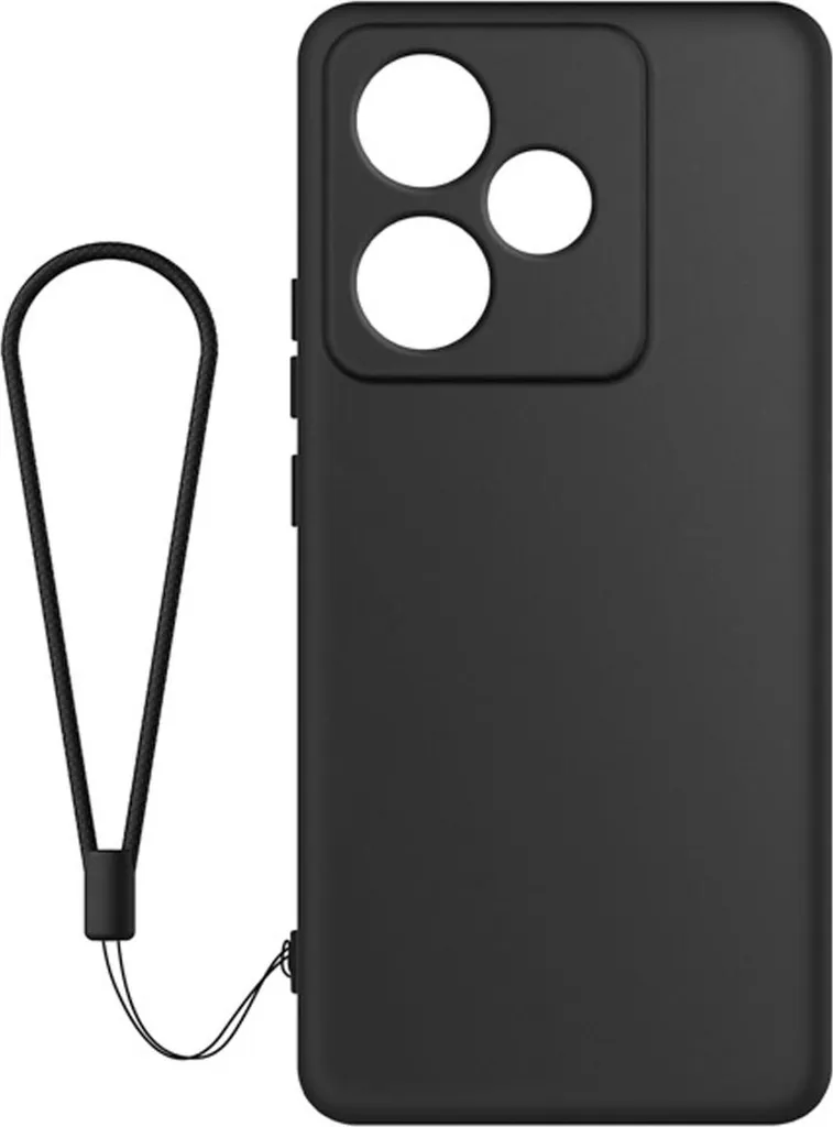 Custodia Premium Avizar per Realme GT 7 / 7T Silicone Nero Soft-Touch