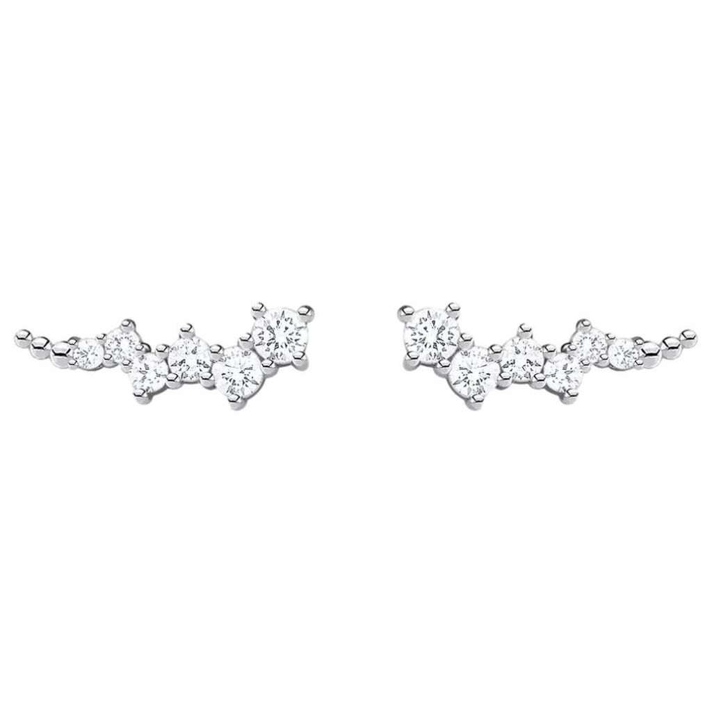 Thomas Sabo Damen Ohrringe Ear Climber Weiße Steine 925 Silber