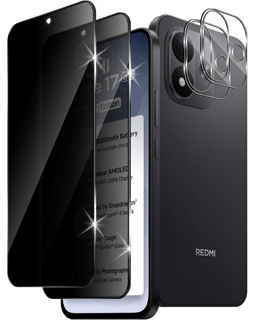 2x Schutzglas für Xiaomi Redmi Note 17 5G Blickschutz Produktbild 