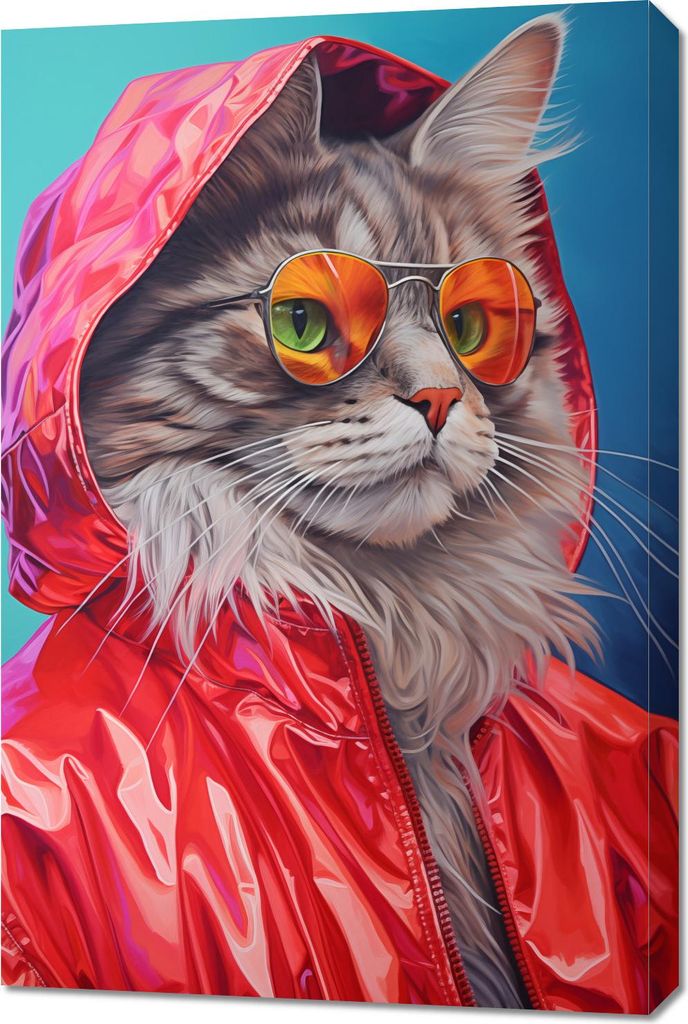 Bild 60x90cm Katze im Stil