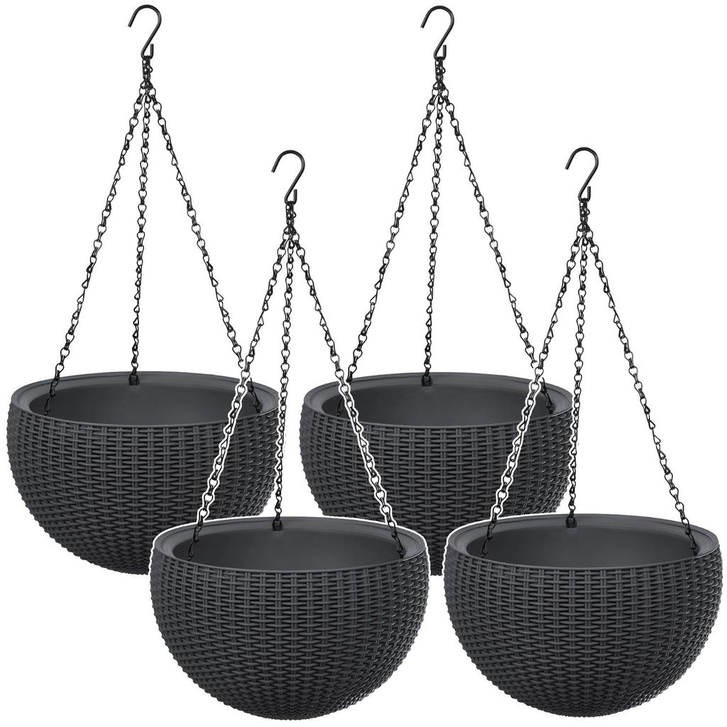 4 macetas colgantes Keter Sphere, color antracita Imagen del producto 