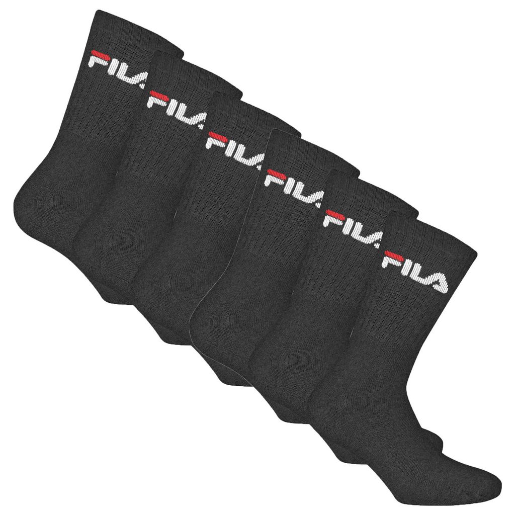 FILA Unisex Socken, 6er Pack - Crew Socks, Frottee, Tennis, Sport (2x 3 Paar) Anthrazit 35-38