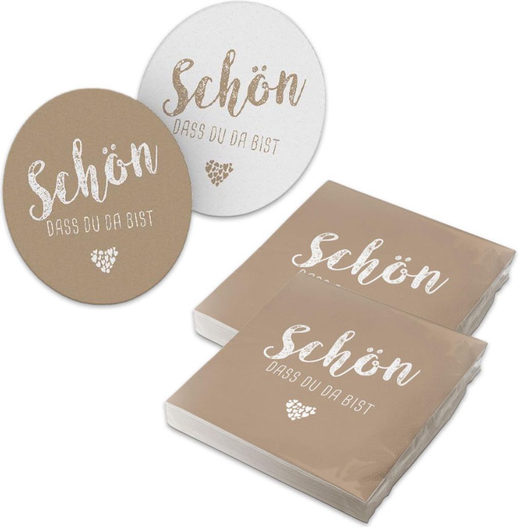 itenga 40x Serviette Schön dass du da bist mit 40x Produktbild 