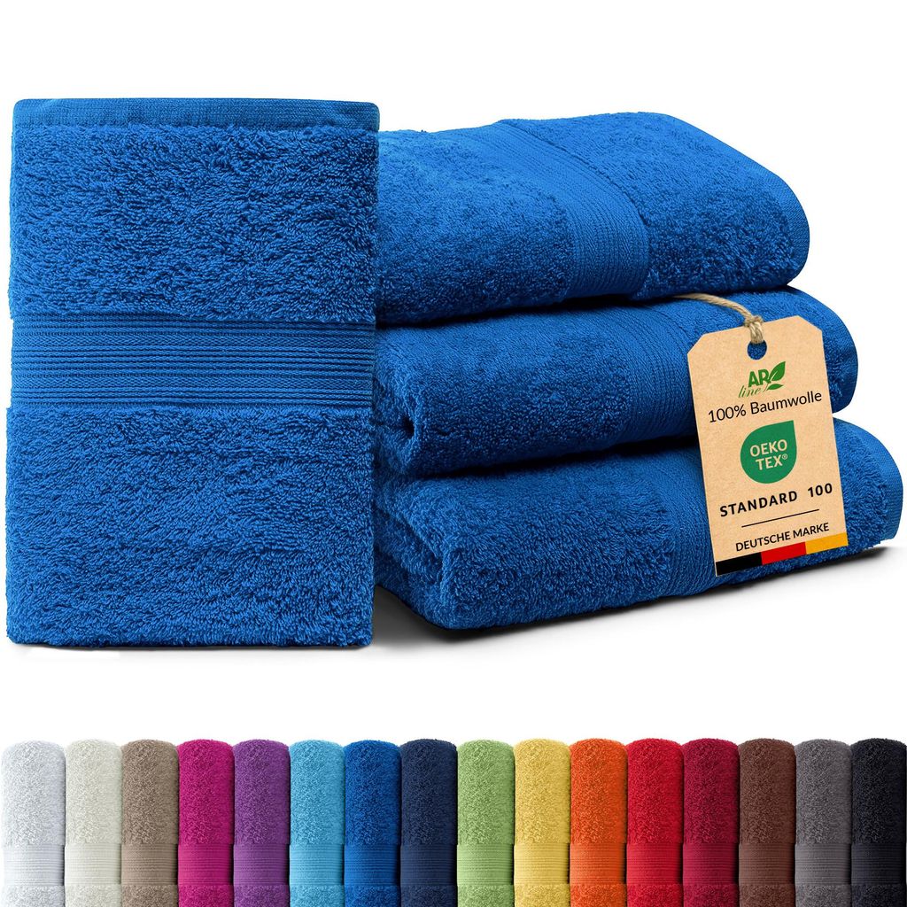 4er-Set ARIZONA Handtuch-Serie von AR Line – 100% Baumwolle, 500 g/m², 4er-Set Badetücher 100x150 cm, Royalblau