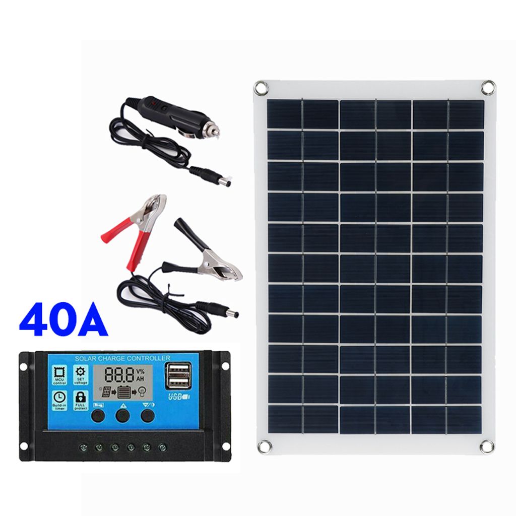 100W Solarpanel Solarmodul Sonnenkollektor Ladegerät USB für Auto Boot Caravan 