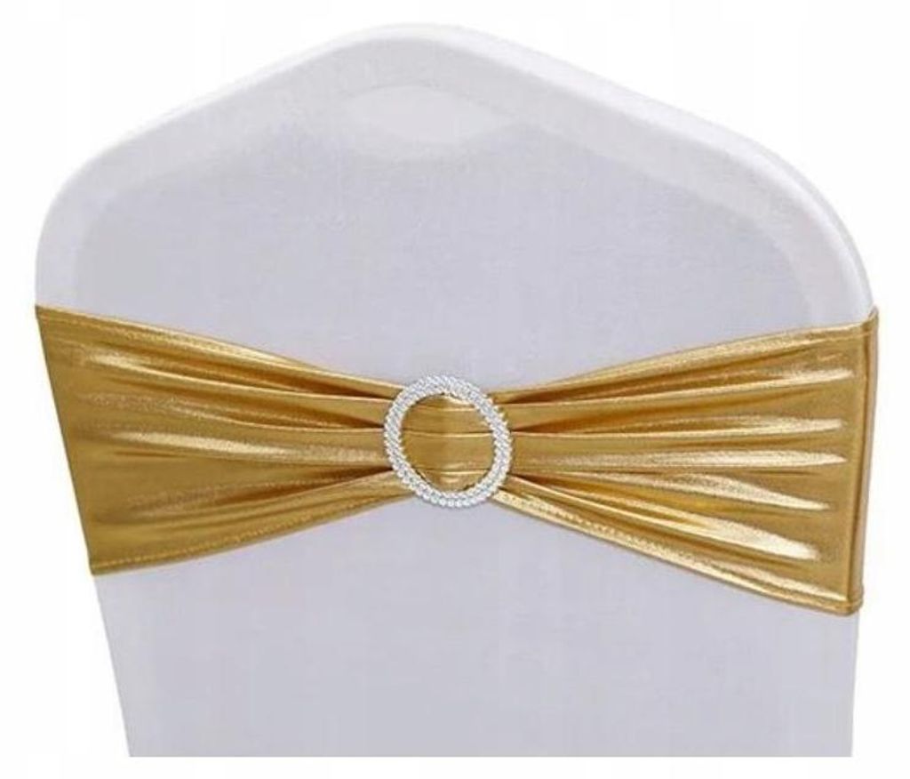 Bankettbänder, elastische Schleifen für Stühle, Gold Produktbild 