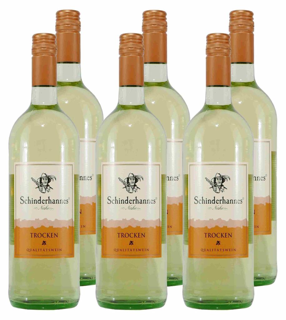 Schinderhannes Weißwein QbA -trocken- (6 x 1,0L) Produktbild 