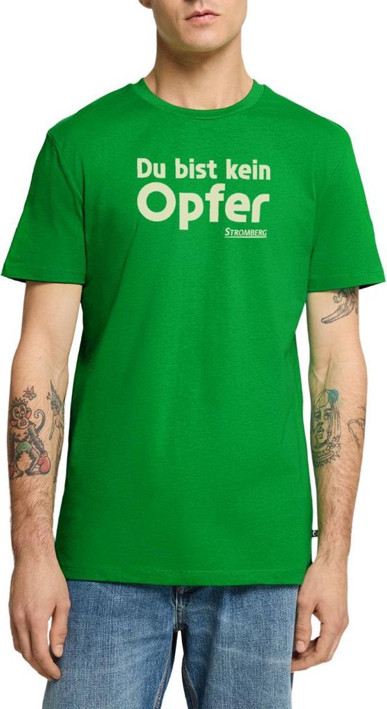 Spreadshirt Stromberg Mit Spruch Du Bist Kein Opfer Männer Premium T-Shirt, XS, Grün