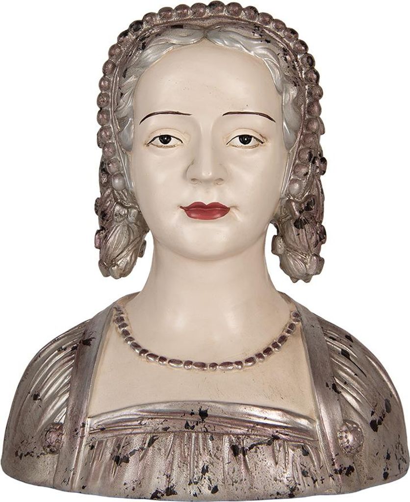 Clayre & Eef Dekorationsfigur Frau 27x15x30 cm Beige Kunststoff