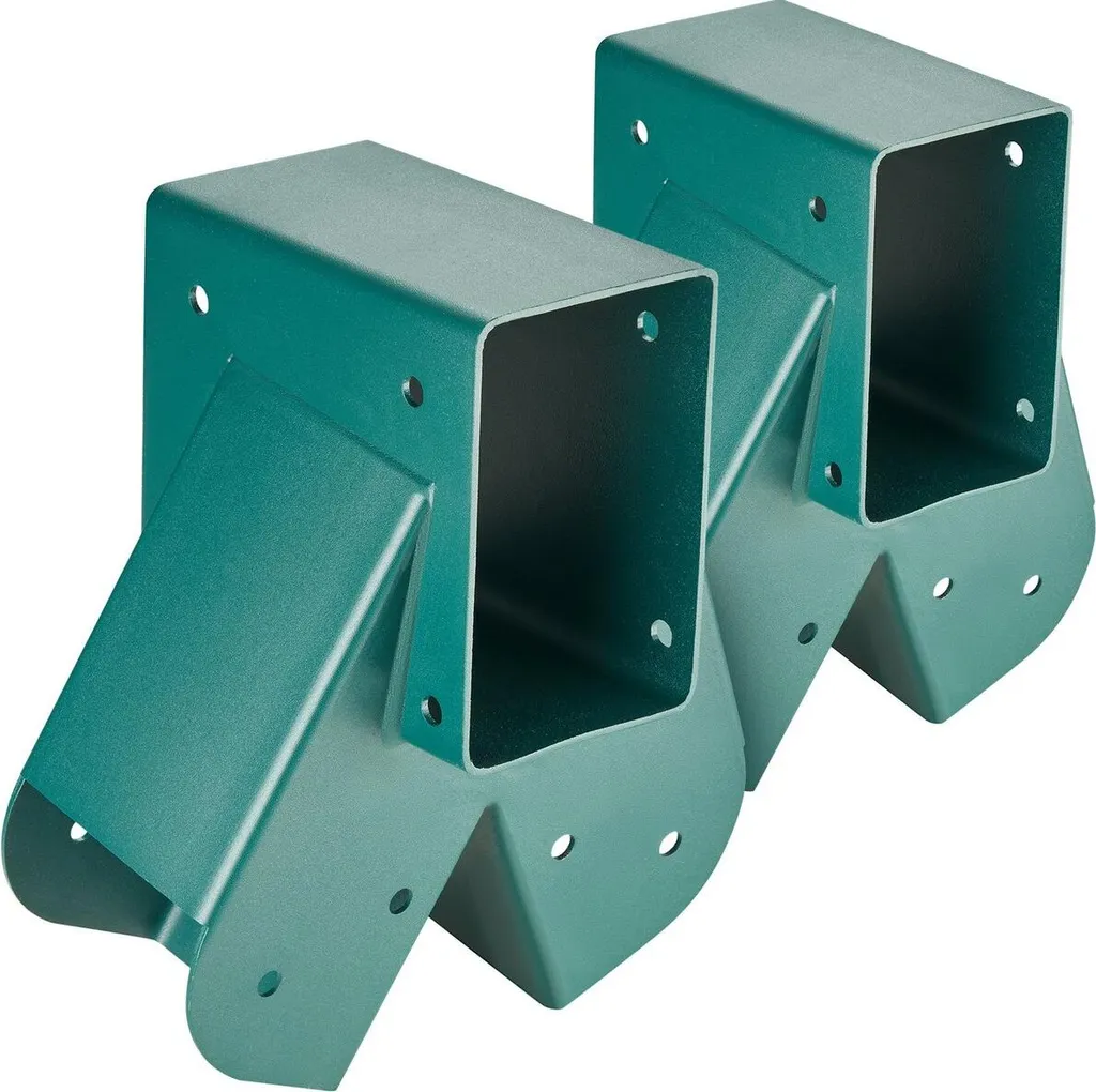 Staffe per altalena centrale con telaio ad A, hardware per altalena Acciaio al carbonio per impieghi gravosi con hardware di montaggio, kit staffa per altalena fai da te per gambe da 101,6 x 101,6 mm e trave da 101,6 x 152,4 mm, verde, 2 pezzi - 1