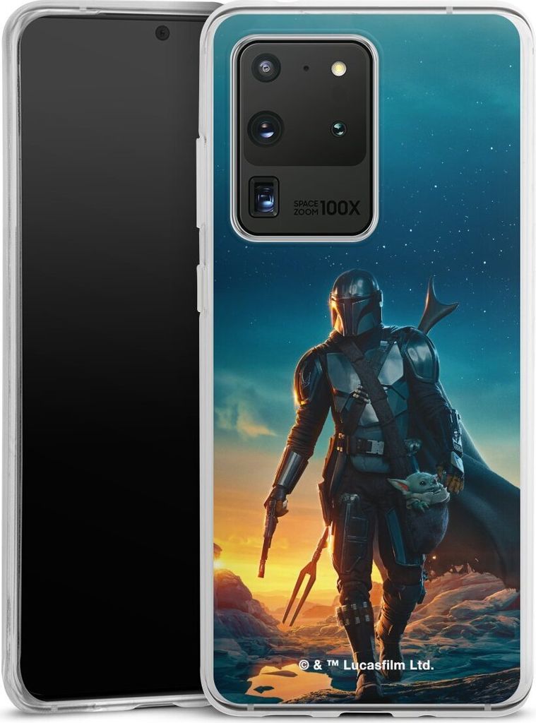 DeinDesign Handyhülle für Samsung Galaxy S20 Ultra Silikon Hülle Case Smartphone Schutzhülle Sonnenuntergang Star Wars The Mandalorian