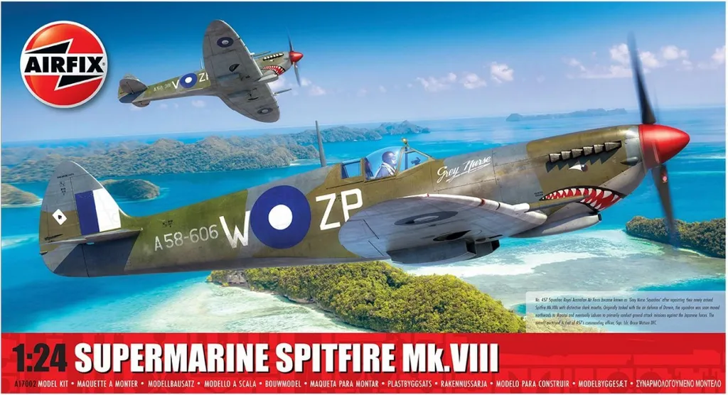Maquette Spitfire Mk.VIII 1:24, assemblage précis sans défaut