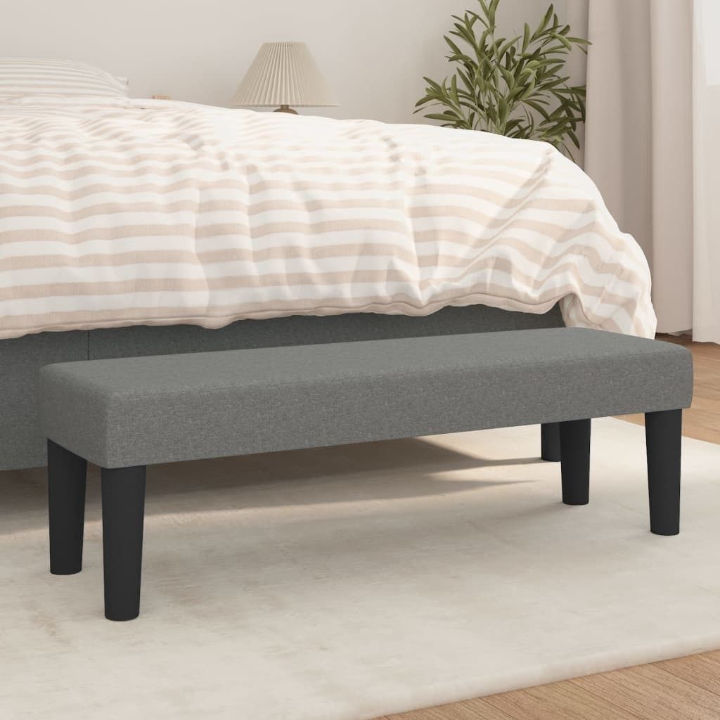 The Living Store Sitzbank Dunkelgrau 100x30x30 cm Stoff