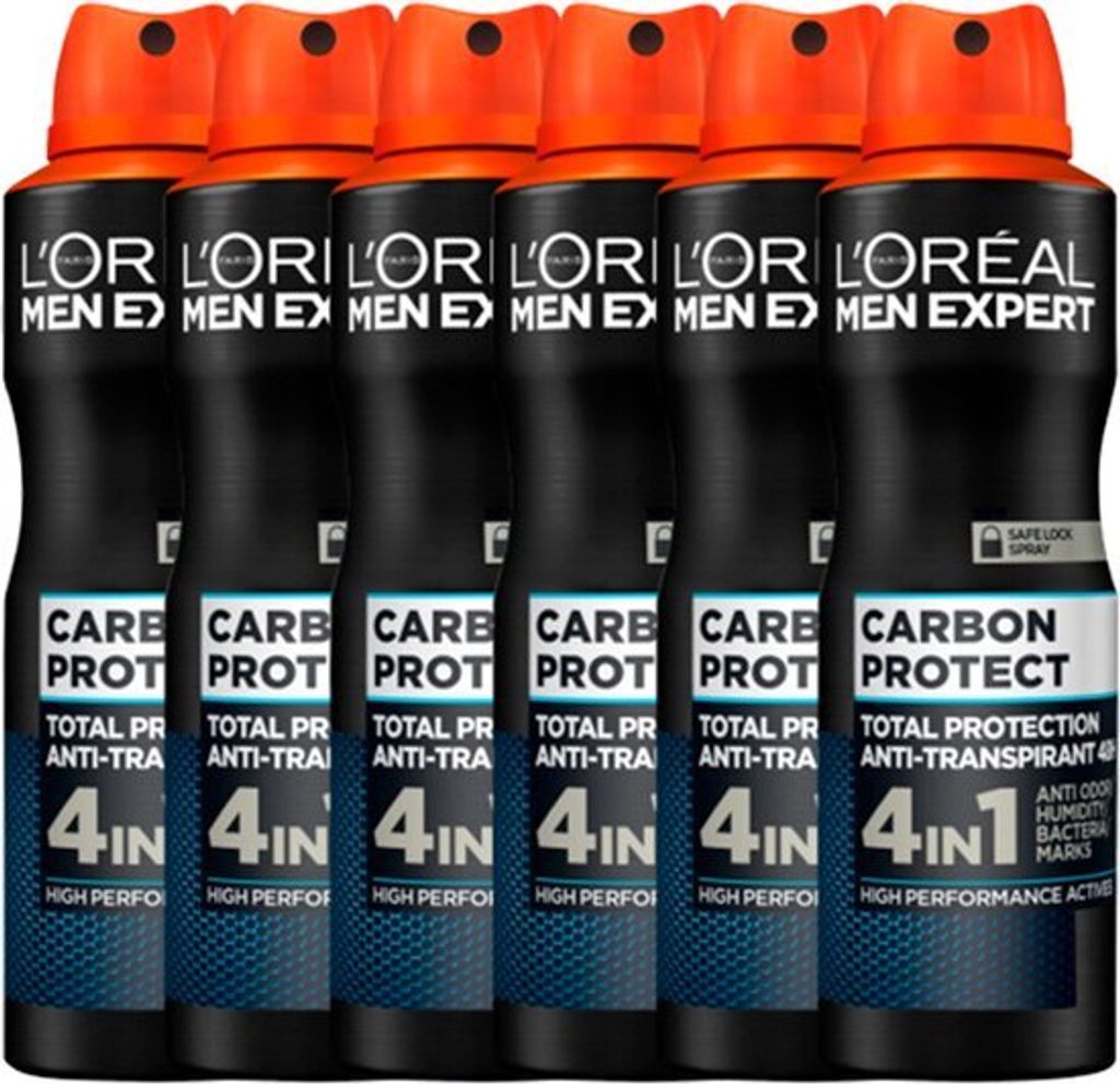 L’Oréal Paris Men Expert L'Oréal Paris Men Expert Carbon Protect 4in1 Deodorant Spray - Vorteilspackung 6 x 150 ml