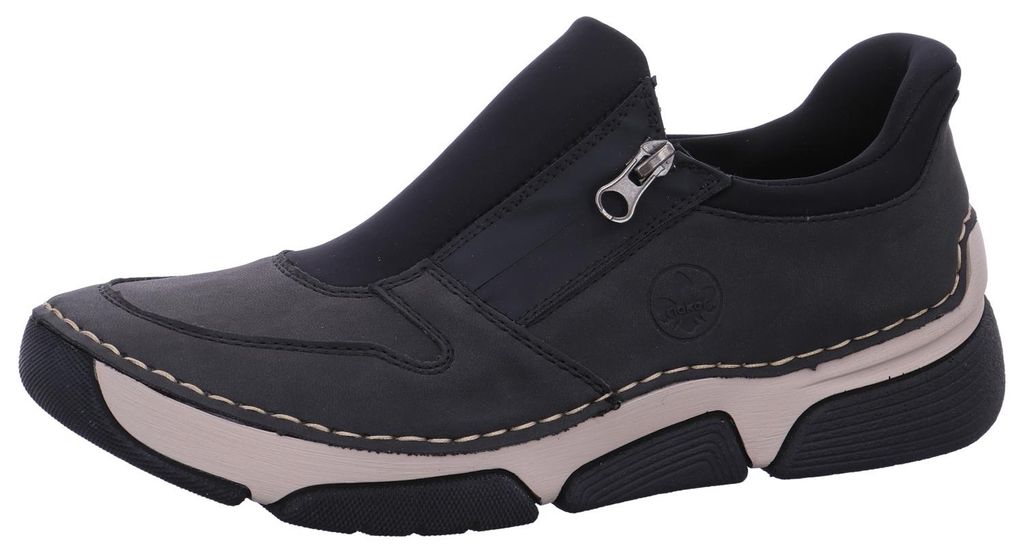 Rieker Damen Slipper mit Gummizug Reißverschluss und Produktbild 