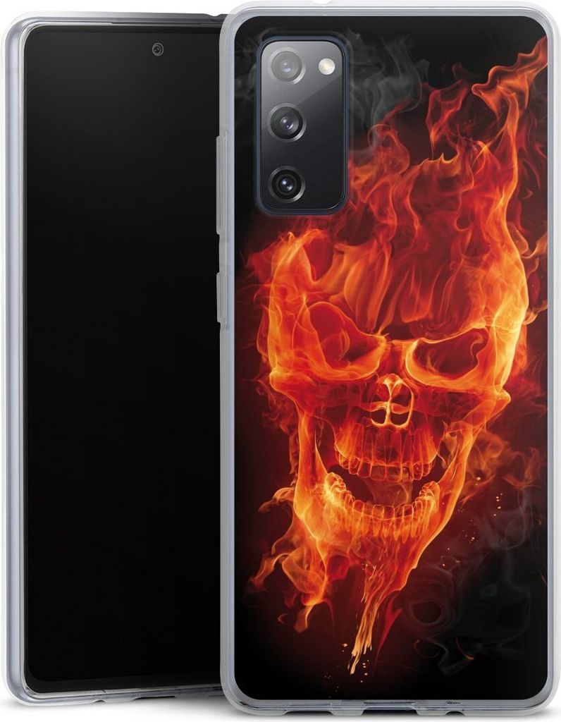 DeinDesign Handyhülle für Samsung Galaxy S20 FE Silikon Hülle Case Smartphone Schutzhülle Feuer Schädel Totenkopf