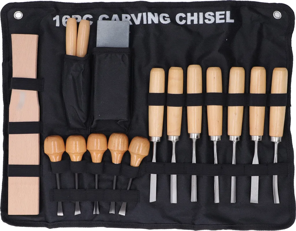 Kit Sgorbie Legno 16pz - Strumenti Intaglio Manuale Alta Qualità - 4