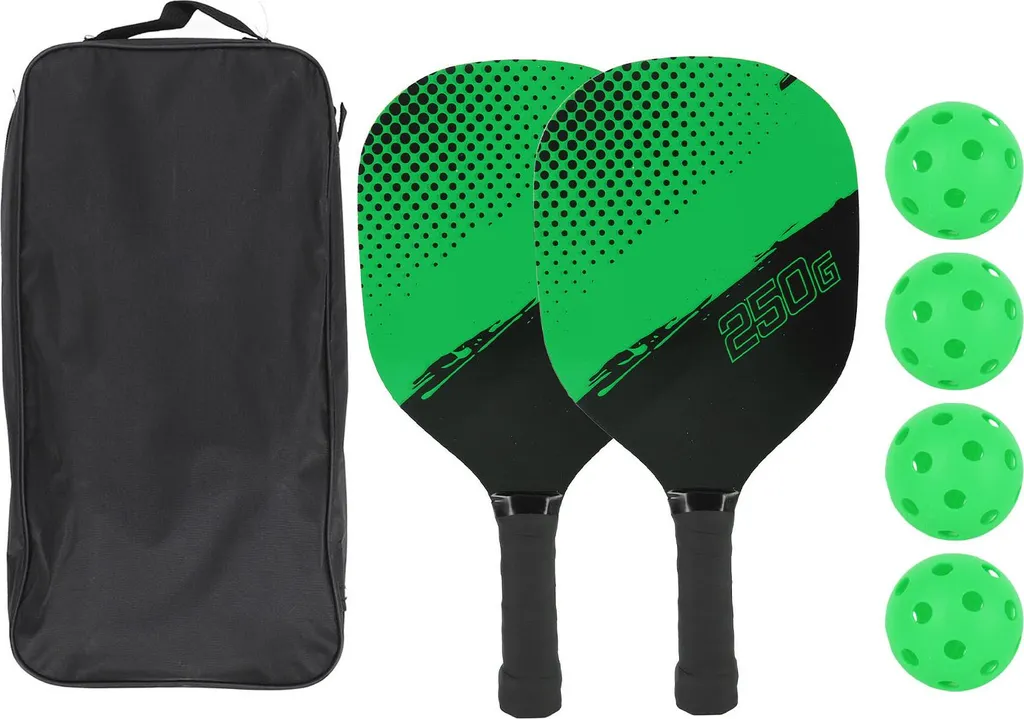 Set de Raquettes de Pickleball Légères Vertes avec 4 Balles et Sac