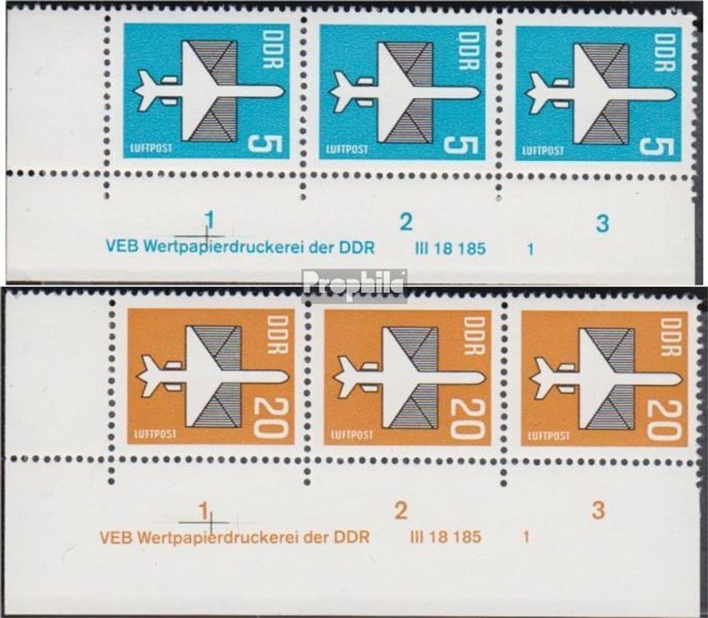 Briefmarken DDR 1983 Mi 2831DV-2832DV mit Druckvermerk (kompl.Ausg.) gestempelt Flugpostmarken (II)
