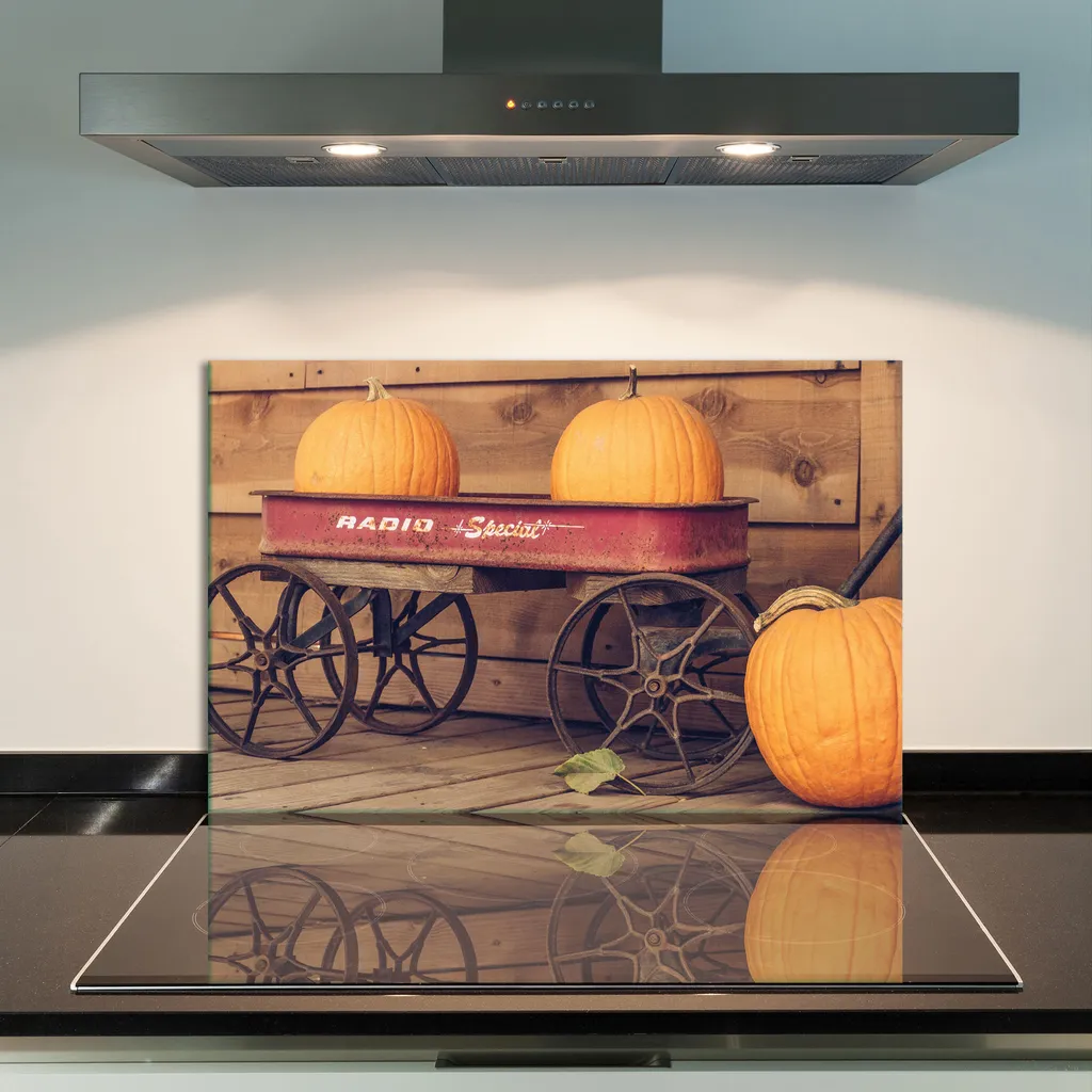 Copertura Piano Cottura Induzione 80x52 Vetro Temperato Spezie Rosso