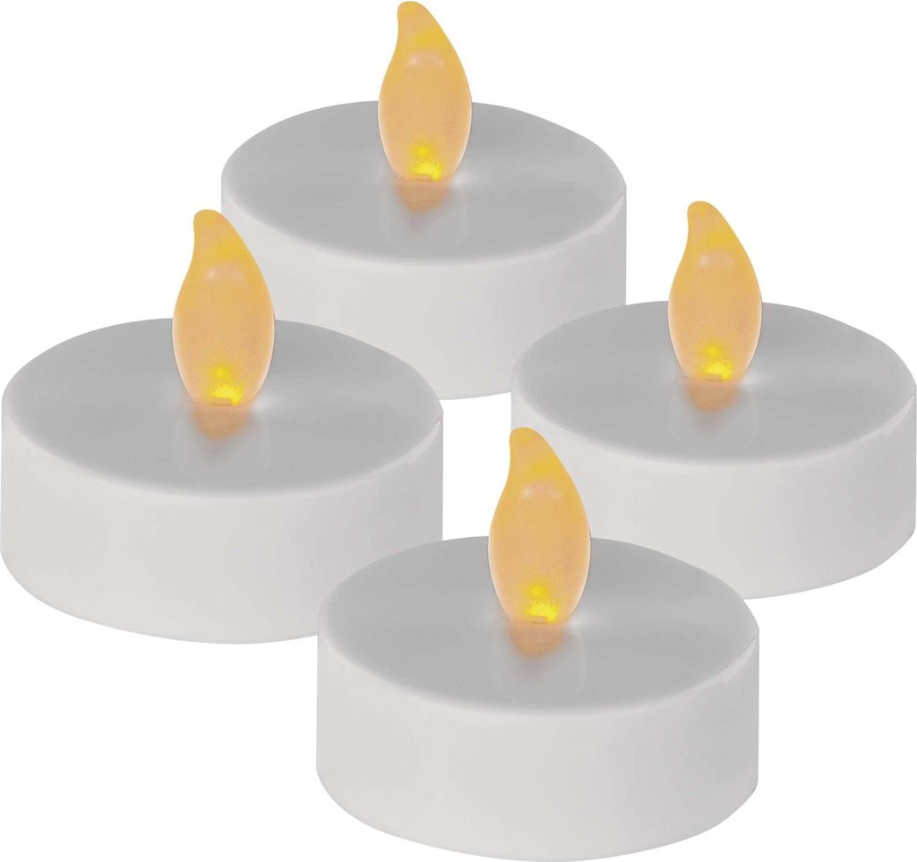 LED Dekoration – 4x Teelicht maxi, 4x CR2032, Innen, Vintage