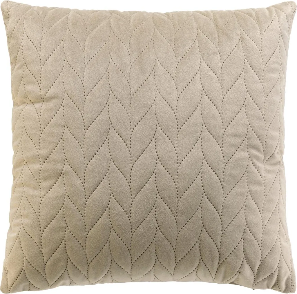 Coussin velours taupe 40x40 cm - Finition premium et toucher soyeux