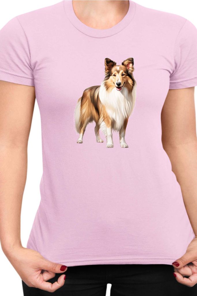 Damen T-Shirt Dogs Breeds Australian Shepherd Dog Breed 006, Lady L / Hellrosa