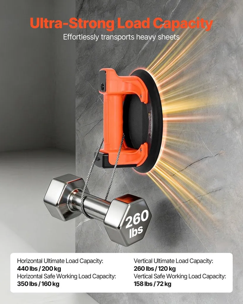 Outil de levage électrique pour dalles et granit, ventouse de 203 mm