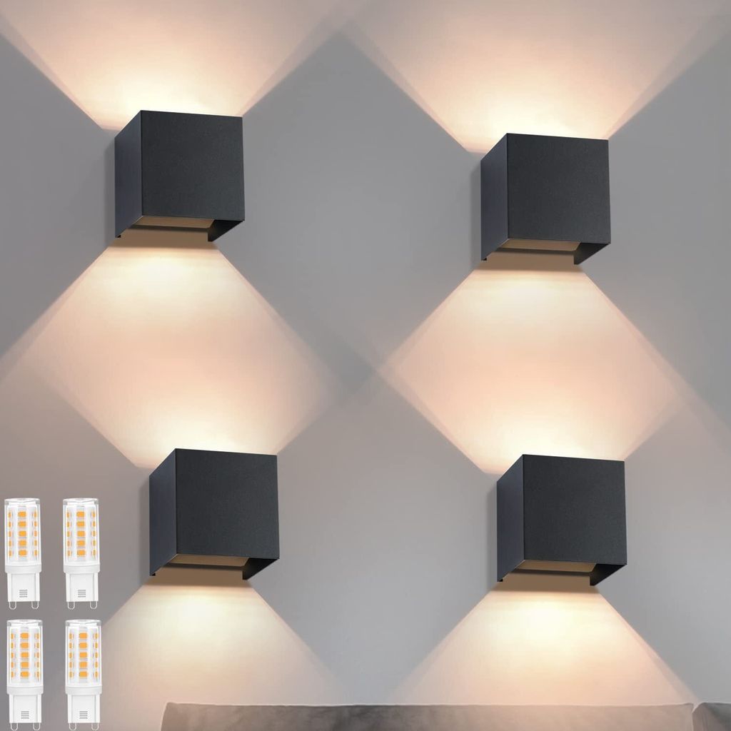 ZMH Led Wandleuchte 2ER Aussen Schwarz Wandlampe G9 Produktbild 