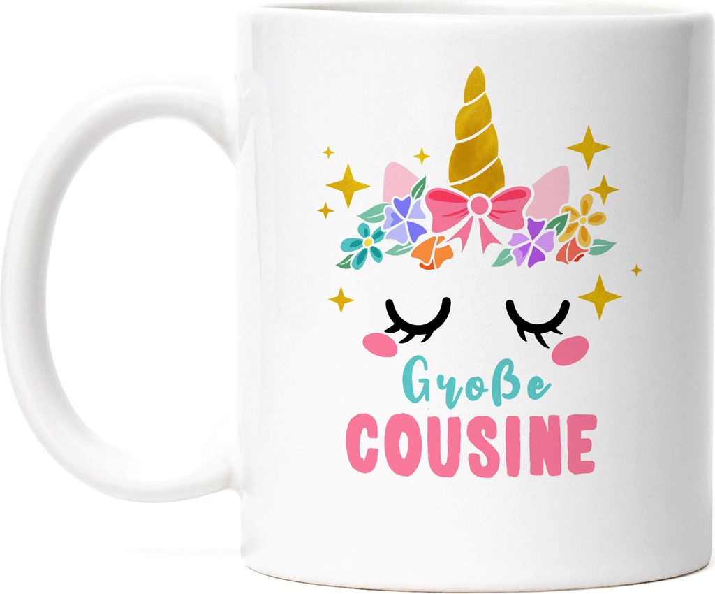 Große Cousine Tasse Lieblingscousine Geschenkidee Geburtstag Einhorn Beste Cousine