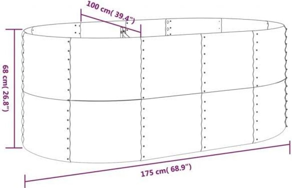 vidaXL Hochbeet Pulverbeschichteter Stahl 175x100x68 cm Produktbild 6