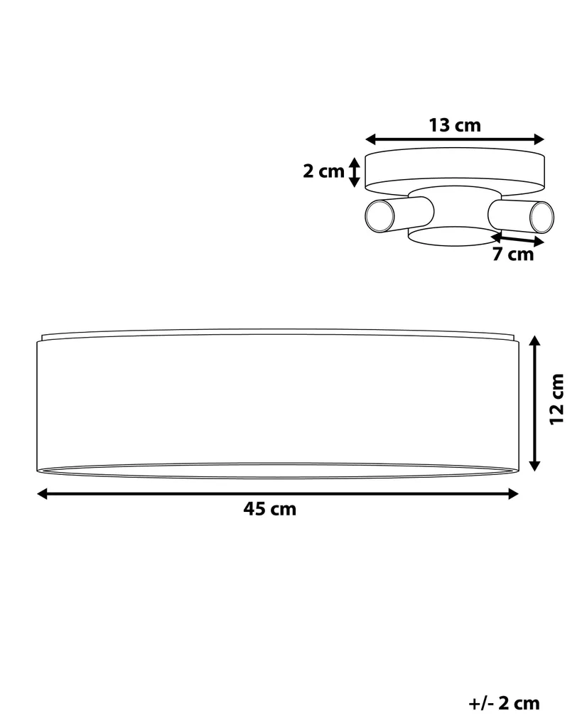 Lampe ø 45 cm en polycoton et or style Boho pour un éclairage chaleureux