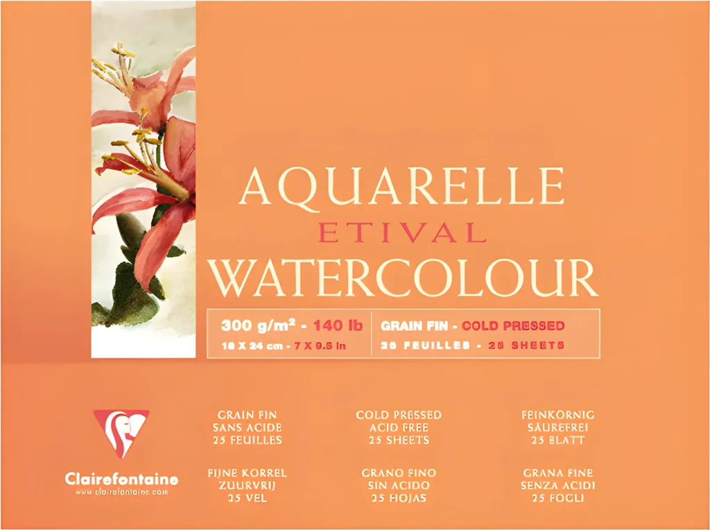 Blocco Clairefontaine Aquablo 18x24 300g - Carta Acquerello Etival