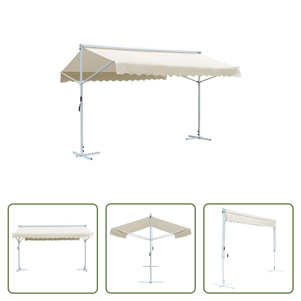 The Living Store Freistehende Markise Cremefarben 4 x 3 m