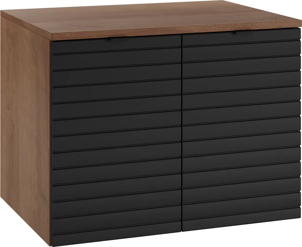 Meuble sous-vasque Dover 60x44x46 cm en chêne et noir suspendu