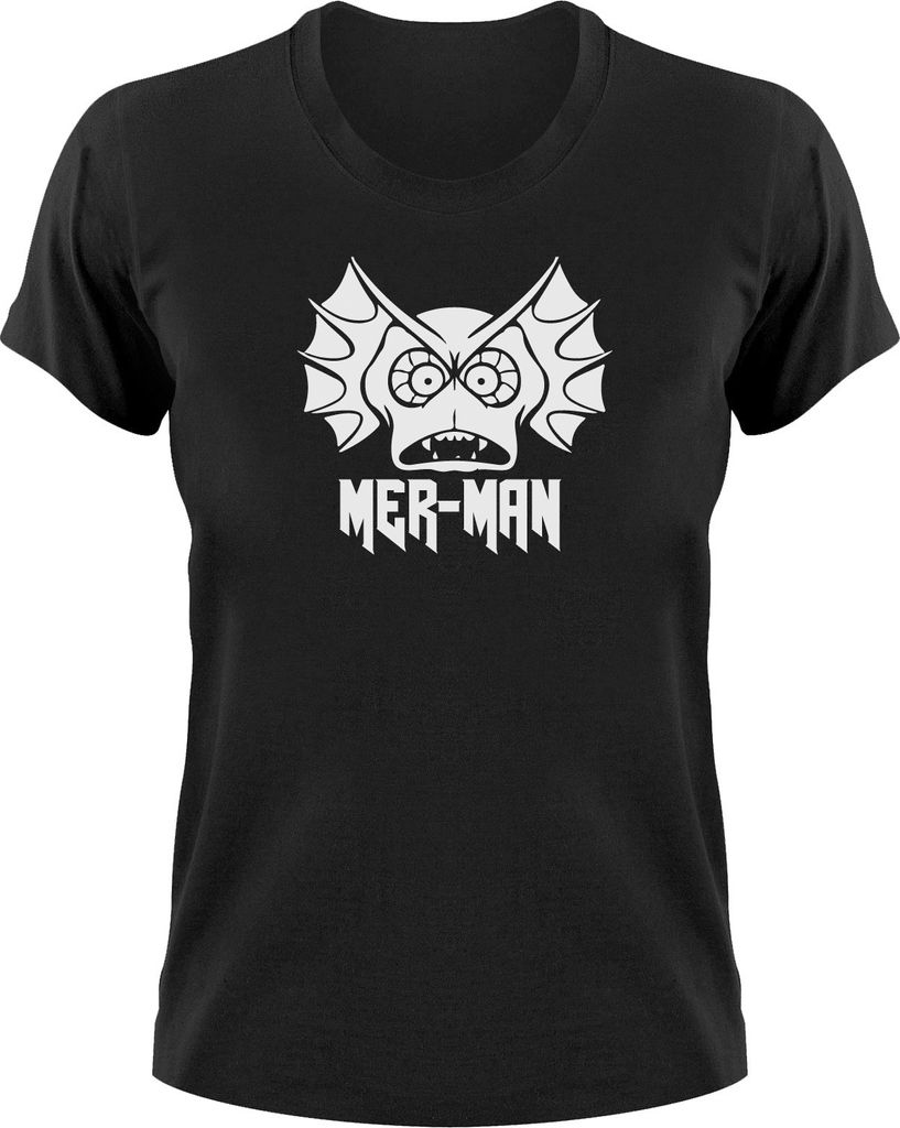 Styletex23 T-Shirt Mer-Man Motu, Damen schwarz, M