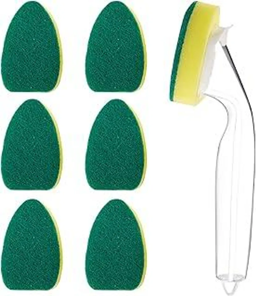 Kit Spugna Cucina con Manico Professionale + 6 Ricambi Duraturi