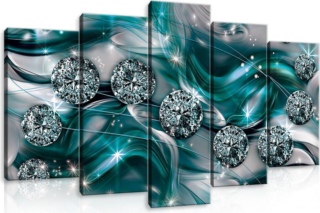 Leinwandbilder Abstrakt blau Diamanten SET 100x60 cm 5 Produktbild 