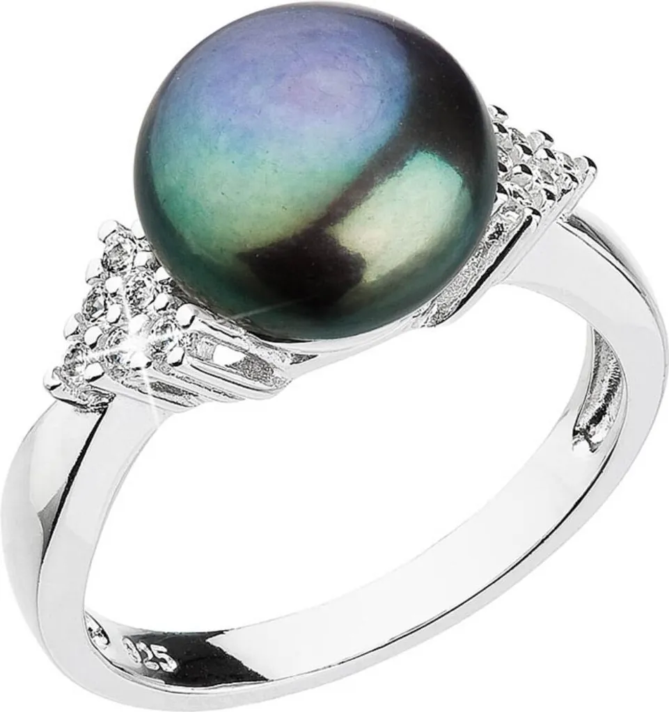 Bague anti-ternissement argent 925 avec perle et zircones - Taille 58