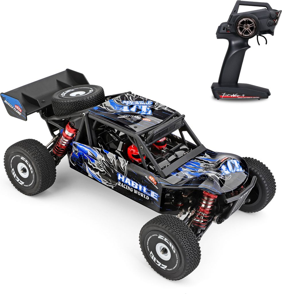 Wltoys 124018 Hochgeschwindigkeits-Rennwagen 60 km / h 1/12 2,4 GHz RC-Car-Offroad-Driftwagen RTR 4WD mit Aluminiumlegierungs-Chassis Zinklegierung...