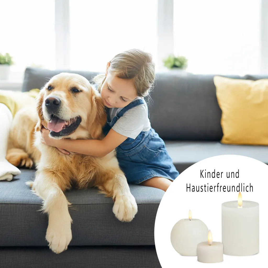 Pack 4 bougies LED cire blanche pour décoration de table et mariage