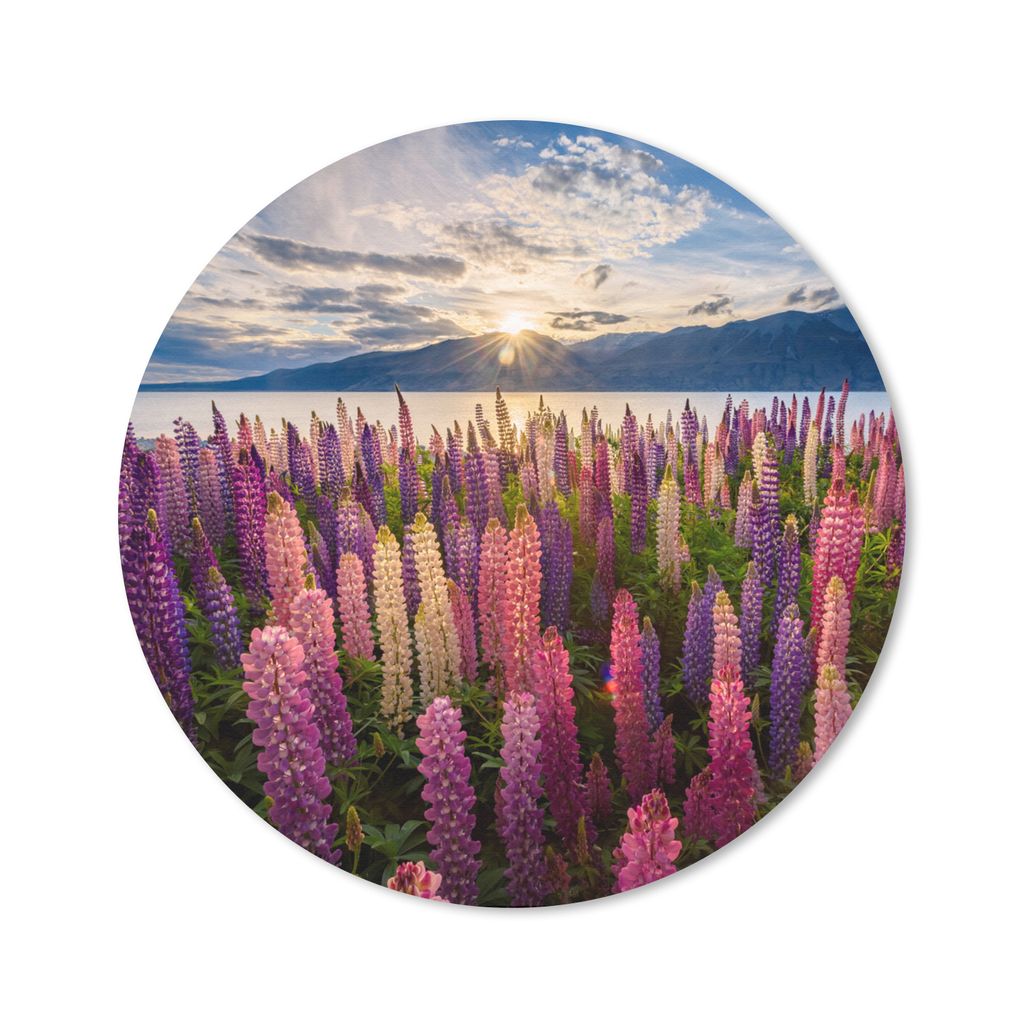MuchoWow Mauspad Mousepad Neuseeland - Pflanze - Rosa 50x50 cm - Mousepads - Maus Mat - Pad - Mausunterlage - Vinyl