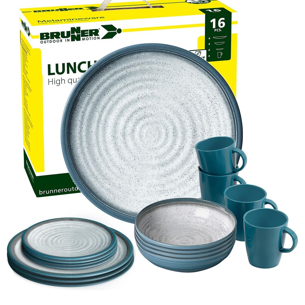 BRUNNER Camping Geschirr Set 4 Personen | Anti-Slip | Lunch Produktbild 