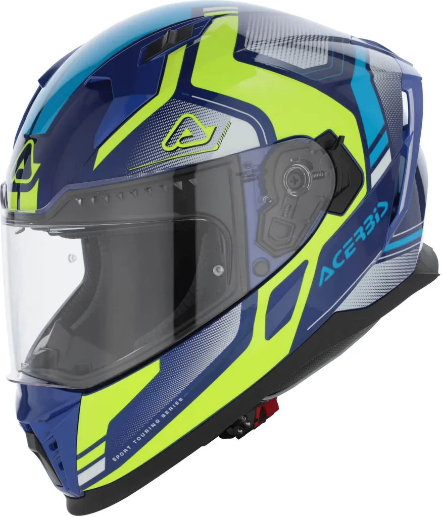 Casque intégral ACERBIS X-Way Graphic bleu jaune brillant en taille XS